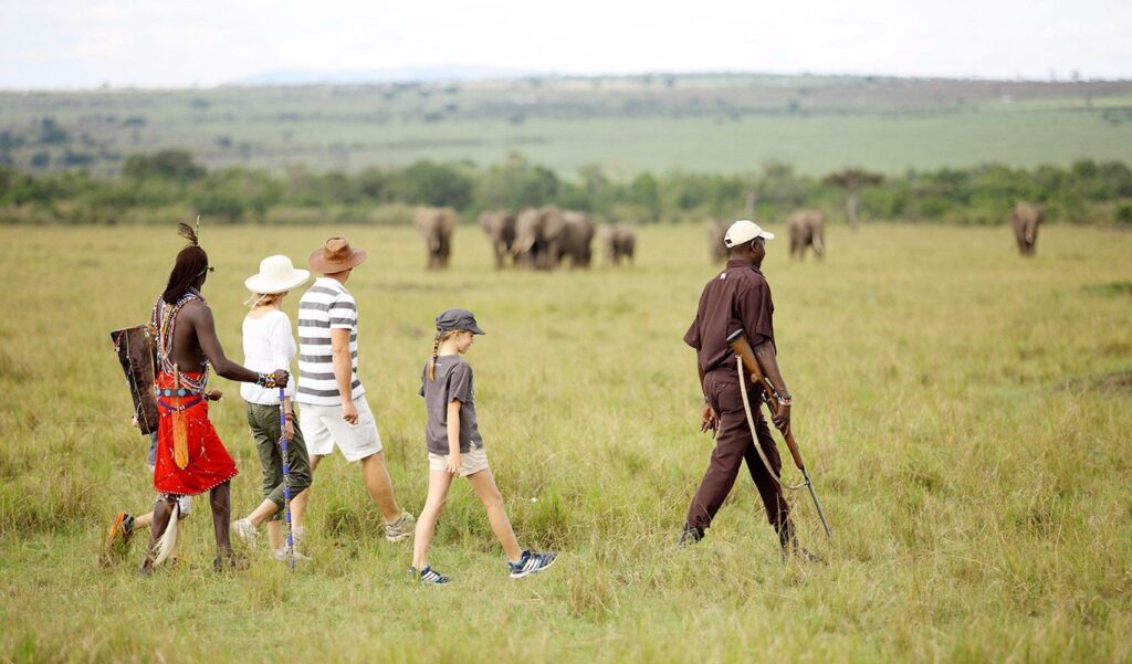 People Walking With Wildlife
